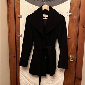 Calvin Klein Black Wool Coat
